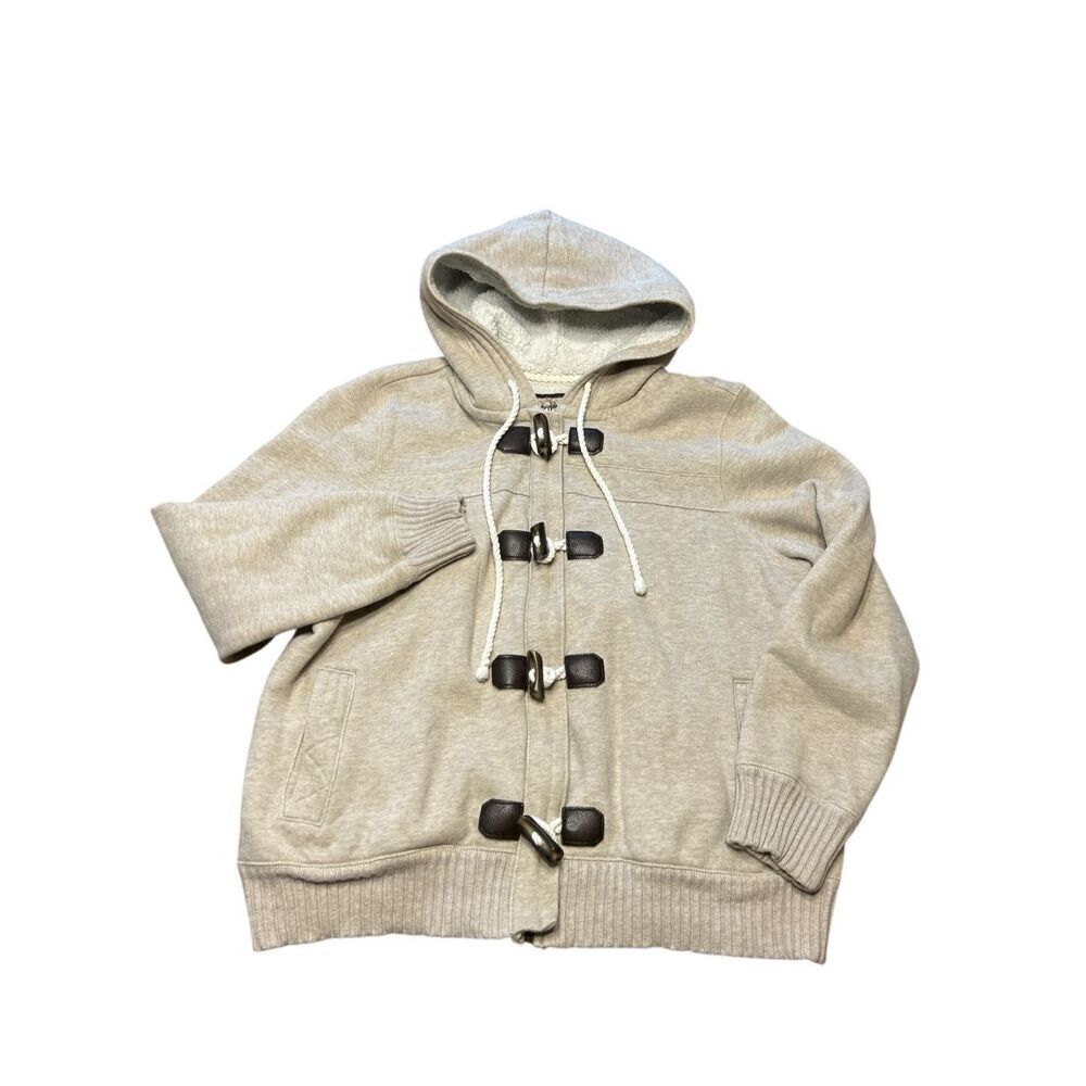 Old Navy Girls Hooded fleece lined Jacket zip toggle buttons size X-Large